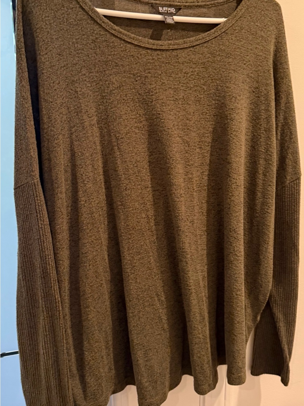 Buffalo David Bitton Olive Green Crewneck Wonens Sweater